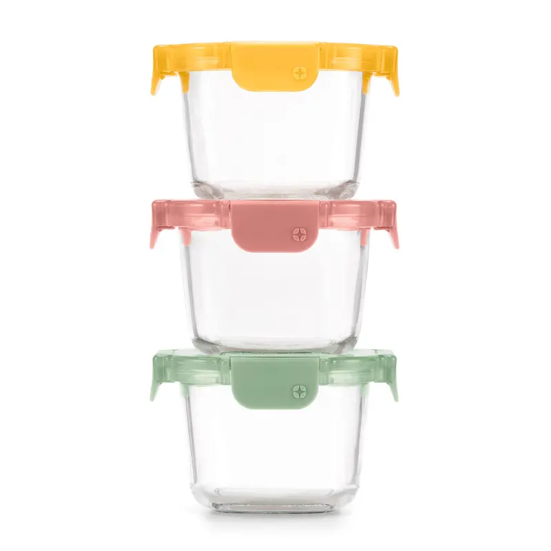 Color Lock Glass 2-Cup Round Meal Prep Containers – 6-Pack 1