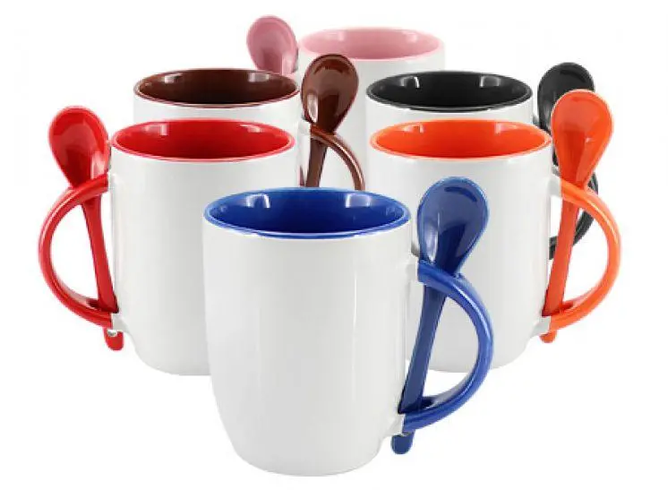 Colorful Spoon-Integrated Sublimation Mug 1