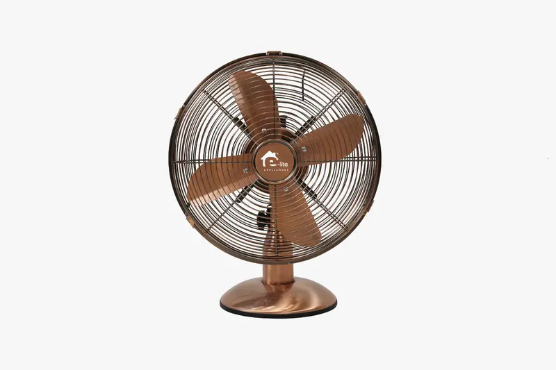 Copper-Finished Metal Table Fan (Model Etf-30M) – Stylish & Quiet Operation 1