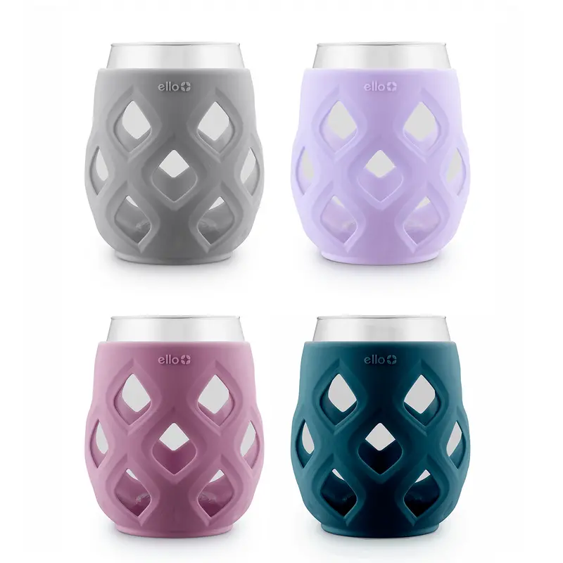 Cru Stemless Wine Glasses – 2-Piece Set With Protective Silicone Sleeves 1