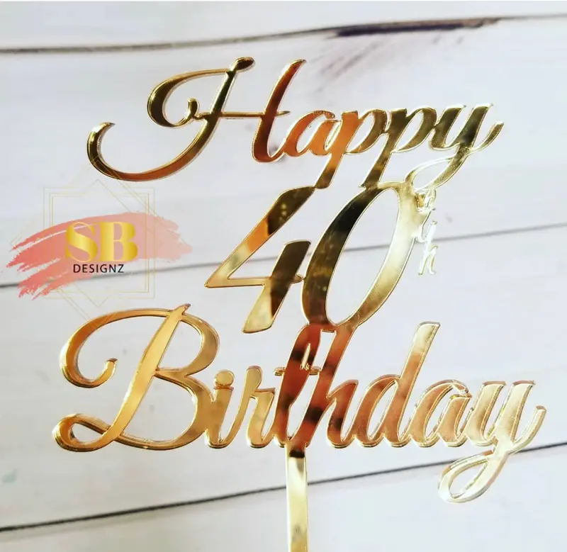 Custom Happy Birthday Cake Topper – Personalized With Age 1