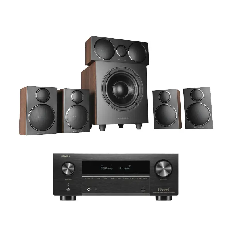 Denon Avc-X3800H 8K Av Receiver + Wharfedale Dx3 Hcp 5.1 Speaker System – Walnut 1