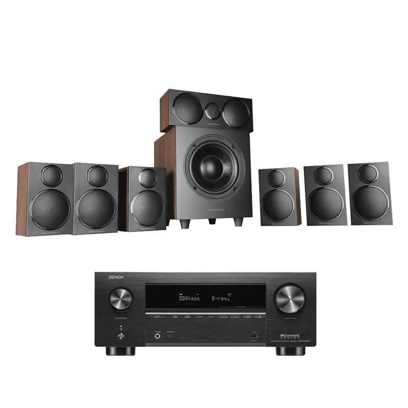 Denon Avc-X3800H 8K Av Receiver With Wharfedale Dx3 Hcp 7.1 Speaker Package (Walnut Finish) 1