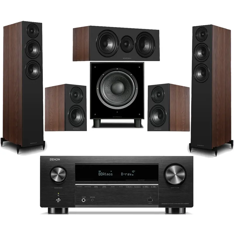 Denon Avc-X3800H 9.4-Channel 8K Av Receiver With Wharfedale 12.3I Walnut 5.1 Speaker System 1