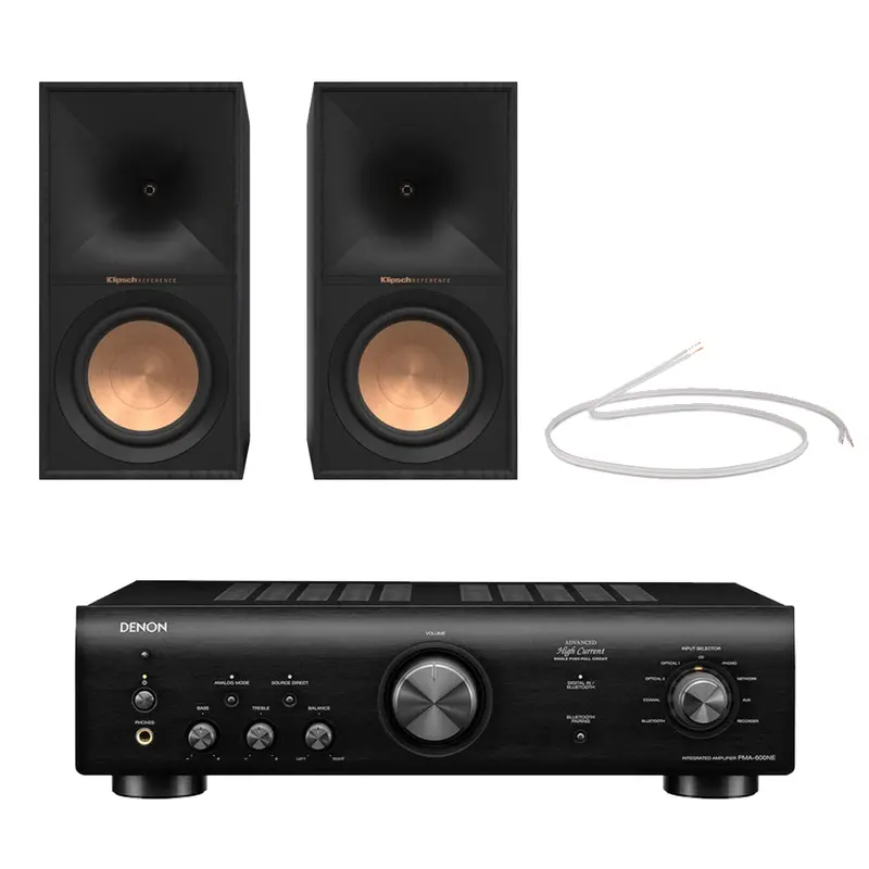 Denon Pma-600Ne Amplifier + Klipsch R-60M Speakers – Black Hi-Fi Stereo Package 1