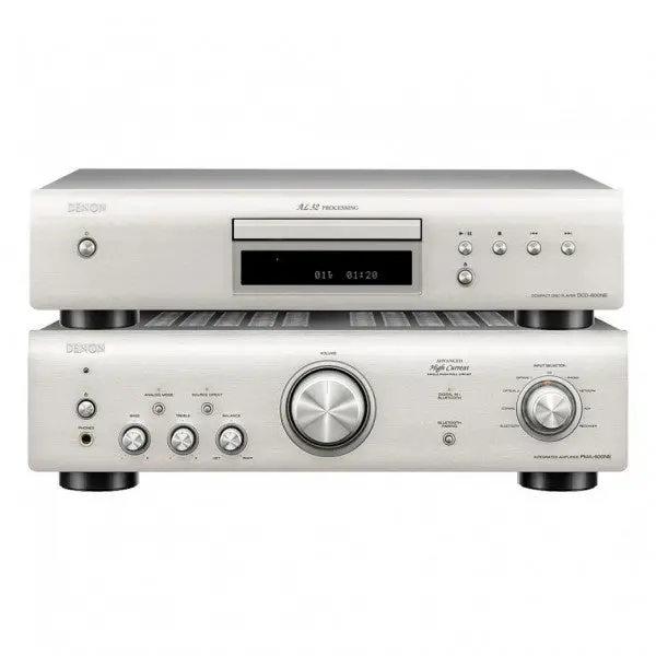 Denon Pma600Ne Integrated Amplifier & Dcd600Ne Cd Player Bundle (Silver) 1
