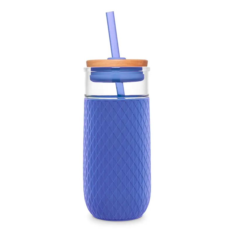 Devon 18 Oz Handblown Glass Tumbler – Modern Clear Design 1