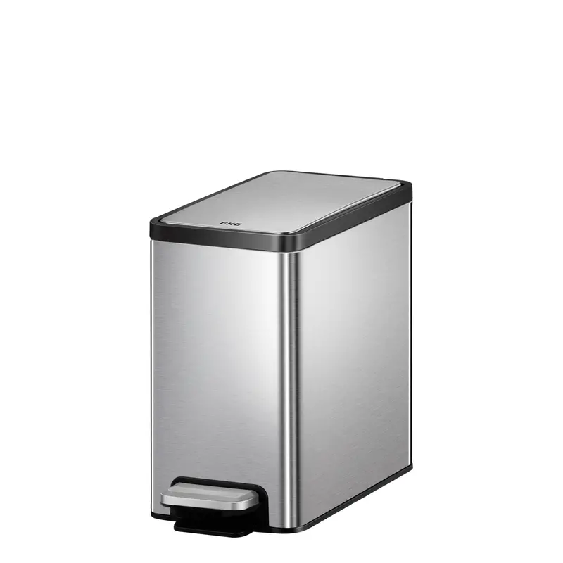 Ecocasa Ii Slim Foot-Operated Trash Can With Liner – 6L (1.6 Gal), Polished Stainless Steel 1