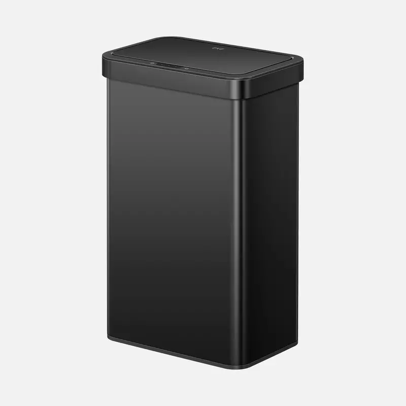 Econova Dual-Section 16-Gallon Motion-Sensor Trash Can – Matte Black 1