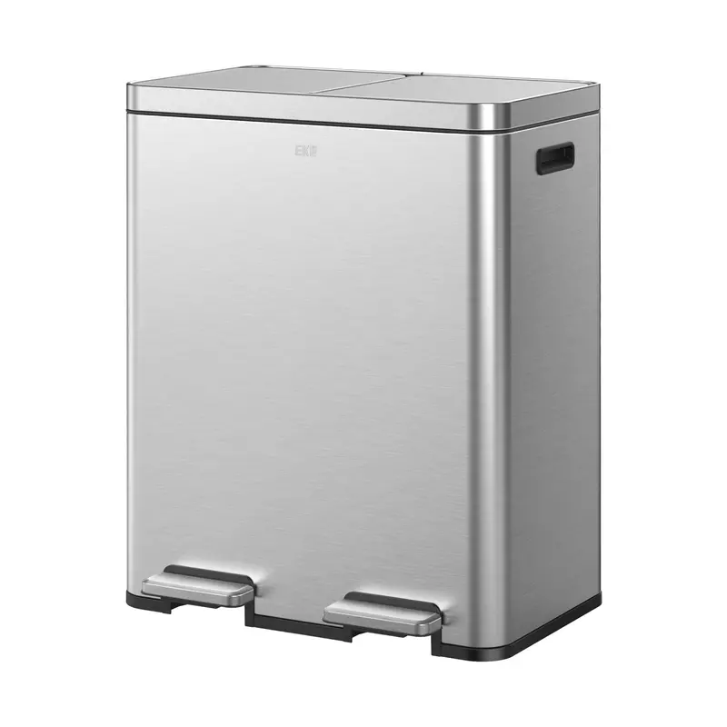 Edison Dual-Bin Kitchen Trash Can – 8-Gallon + 8-Gallon With Removable Inner Liners 1