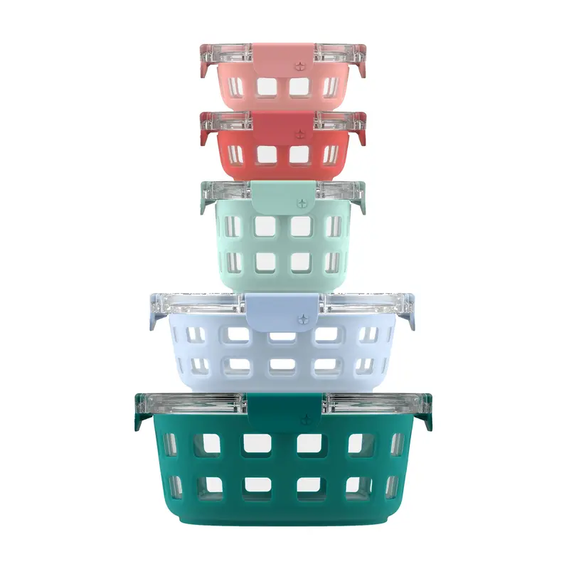 Ello Duraglass™ Round Meal Prep Containers (5-Piece Set) 1