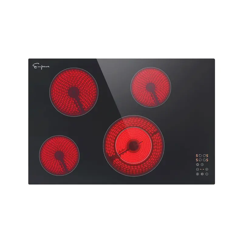 Empava 30-Inch Black Radiant Cooktop – Compact 3-Burner Layout 1