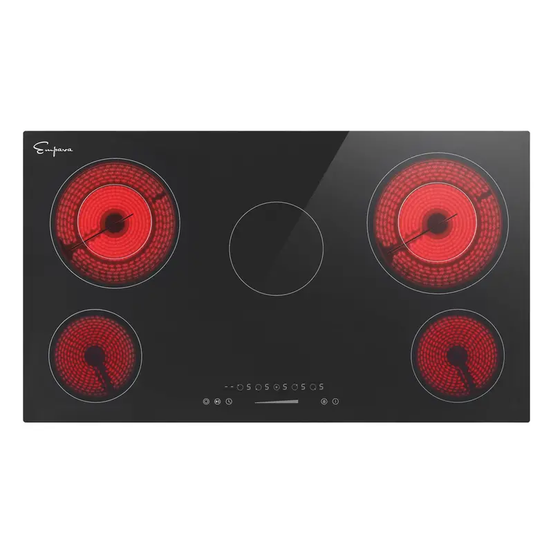 Empava 36-Inch Black Electric Radiant Cooktop – 4-Burner 1
