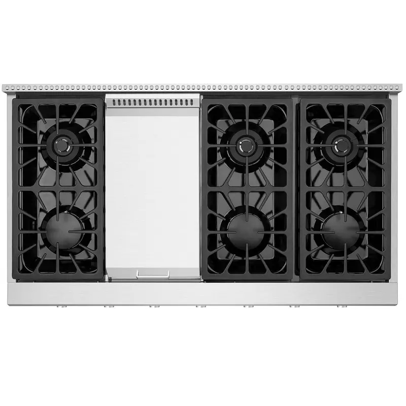 Empava 48-Inch Pro-Style Slide-In Gas Cooktop – Commercial-Grade Stainless Steel 1