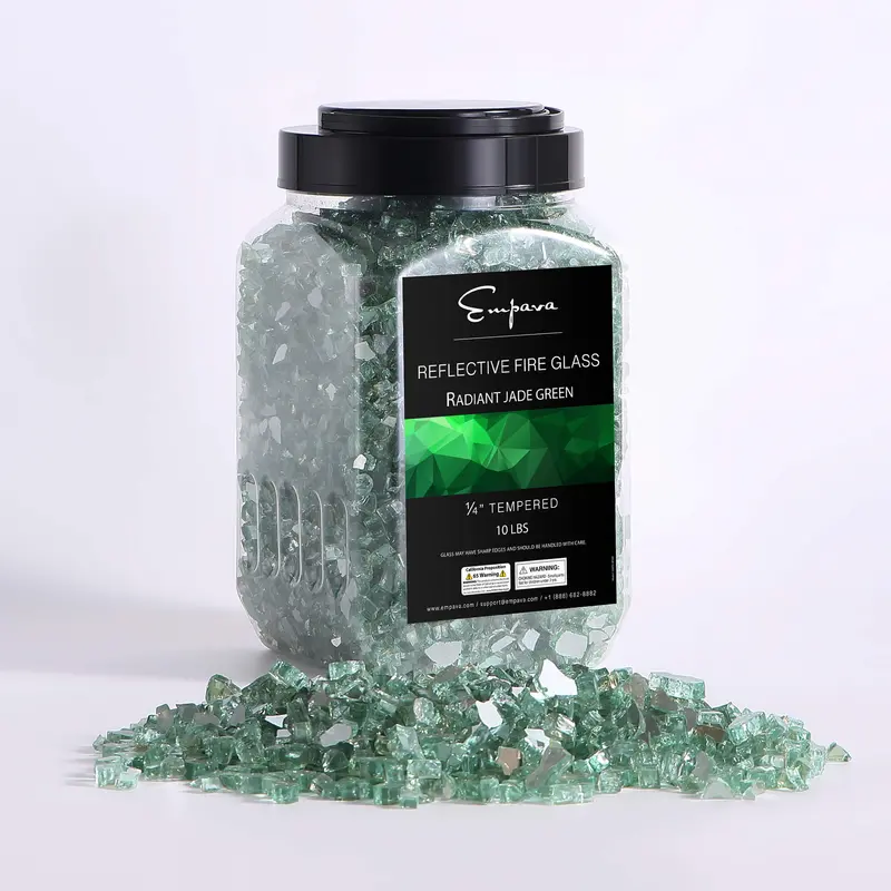 Empava Black Tempered Fire Glass – Sleek, High-Heat Resistant Fireplace Media 1