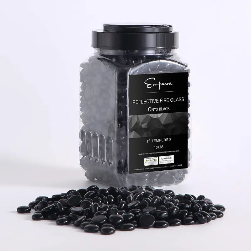 Empava Tempered Fire Glass Beads – Heat-Resistant Decorative Fireplace Accent 1