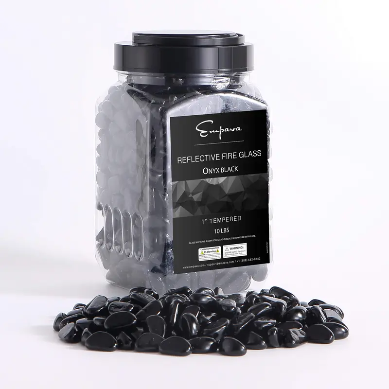 Empava Tempered Fire Glass Cashews – Unique Shape Heat-Resistant Fireplace Media 1