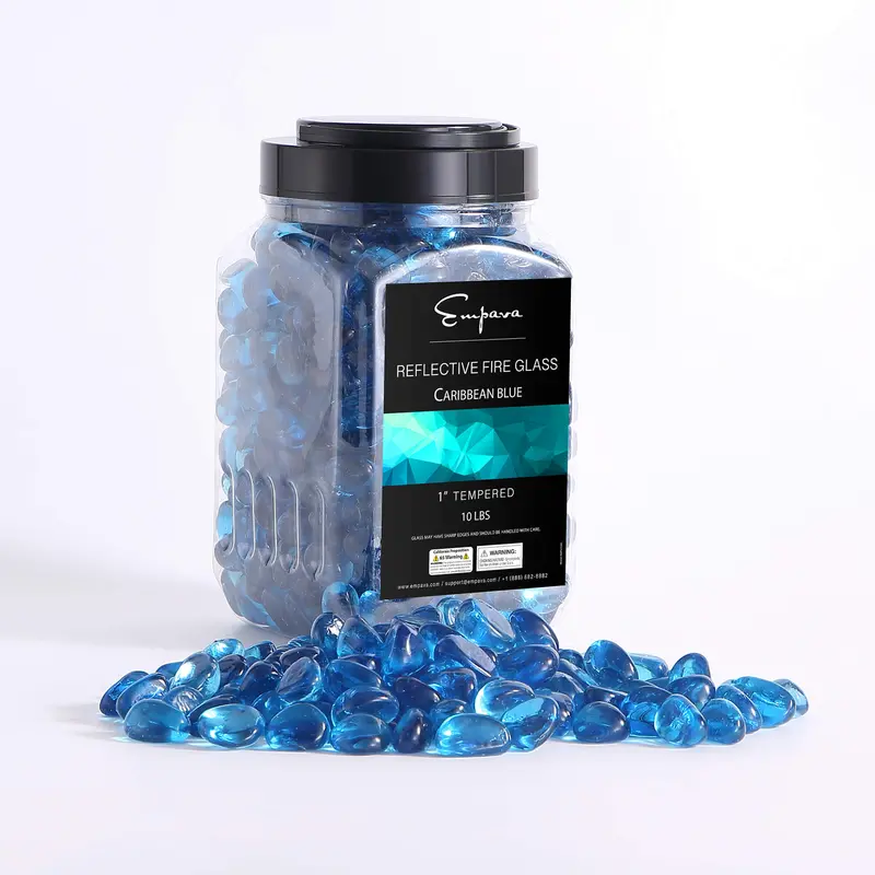 Empava Textured Fire Glass Cashews – Reflective, Durable Fireplace Accent 1