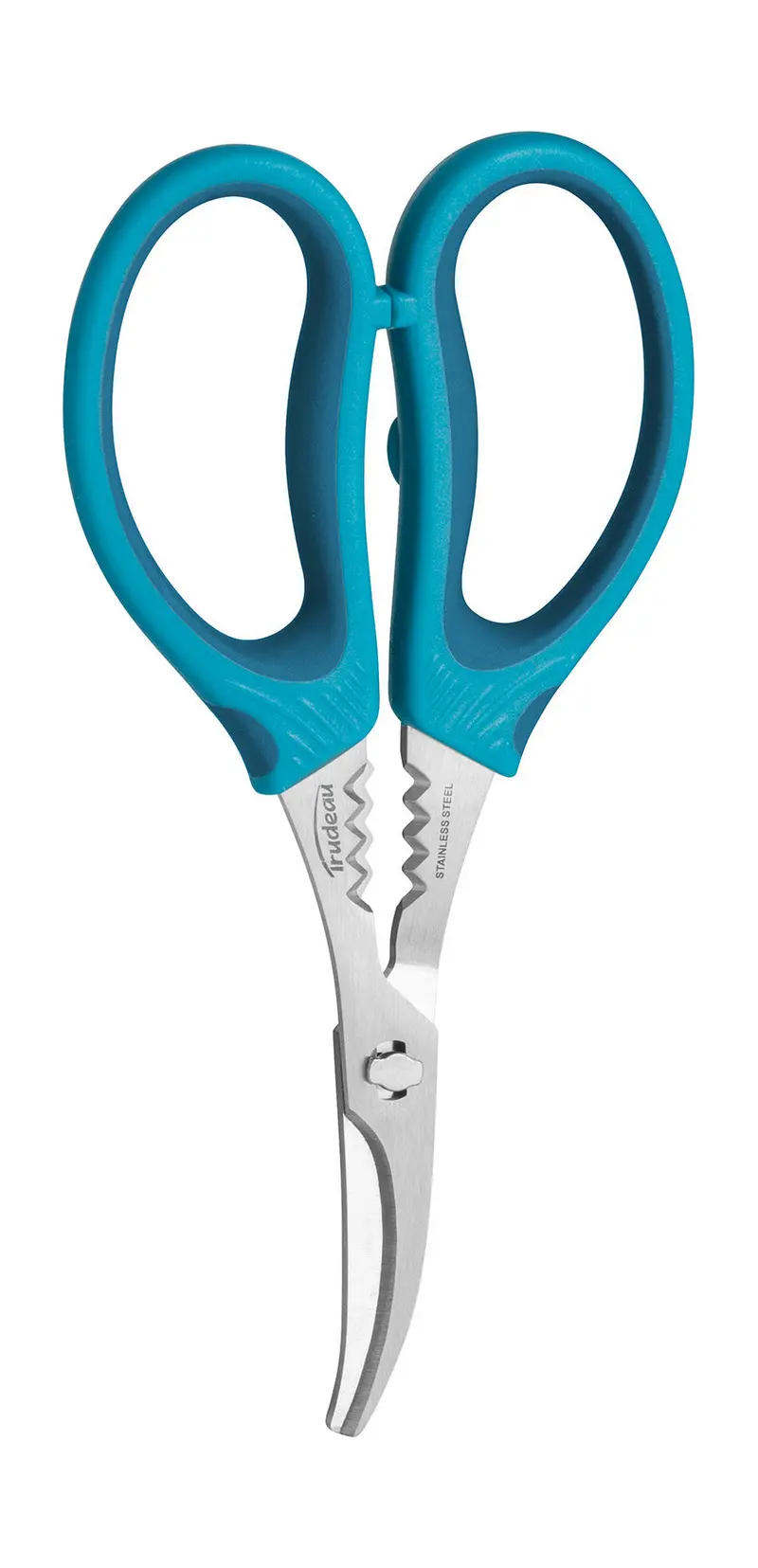 Ergonomic Tropical Blue Seafood Shears – 7.5-Inch Trudeau Design 1