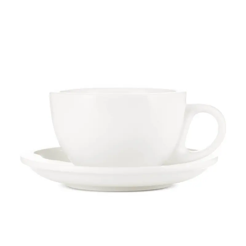 Espresso Parts White Porcelain Latte Cup & Saucer Set – 8 Oz (252 Ml) 1