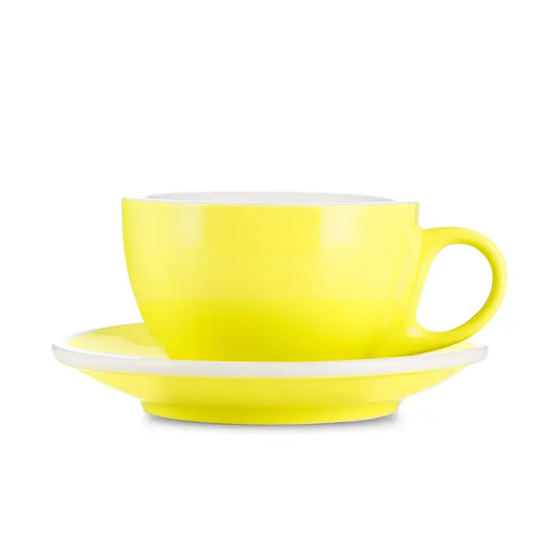 Espresso Parts Yellow Porcelain Cappuccino Cup And Saucer – 6 Oz (195 Ml) 1