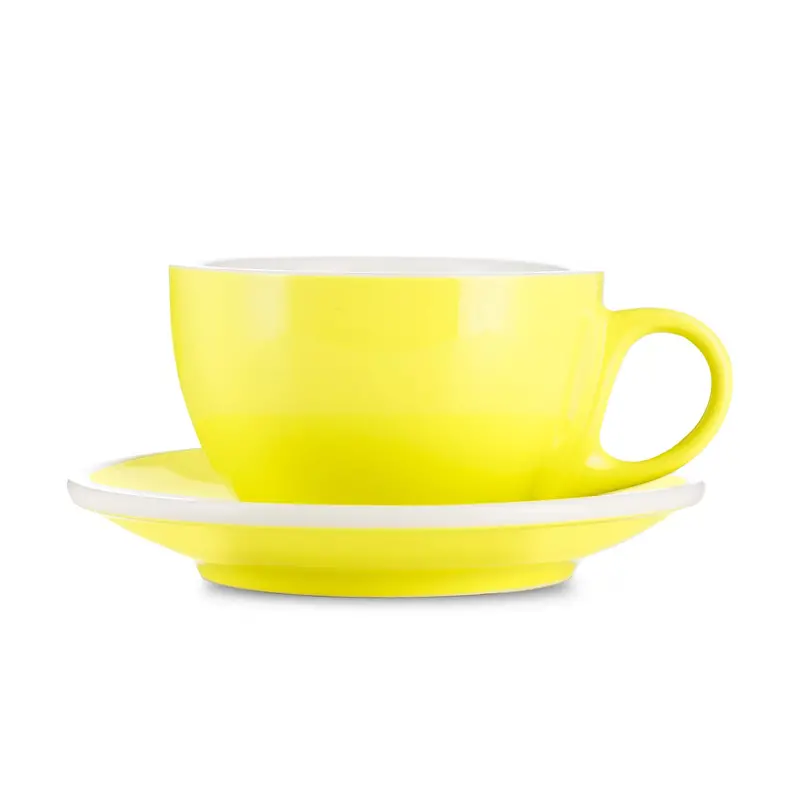 Espresso Parts Yellow Porcelain Latte Cup And Saucer – 8 Oz (252 Ml) 1