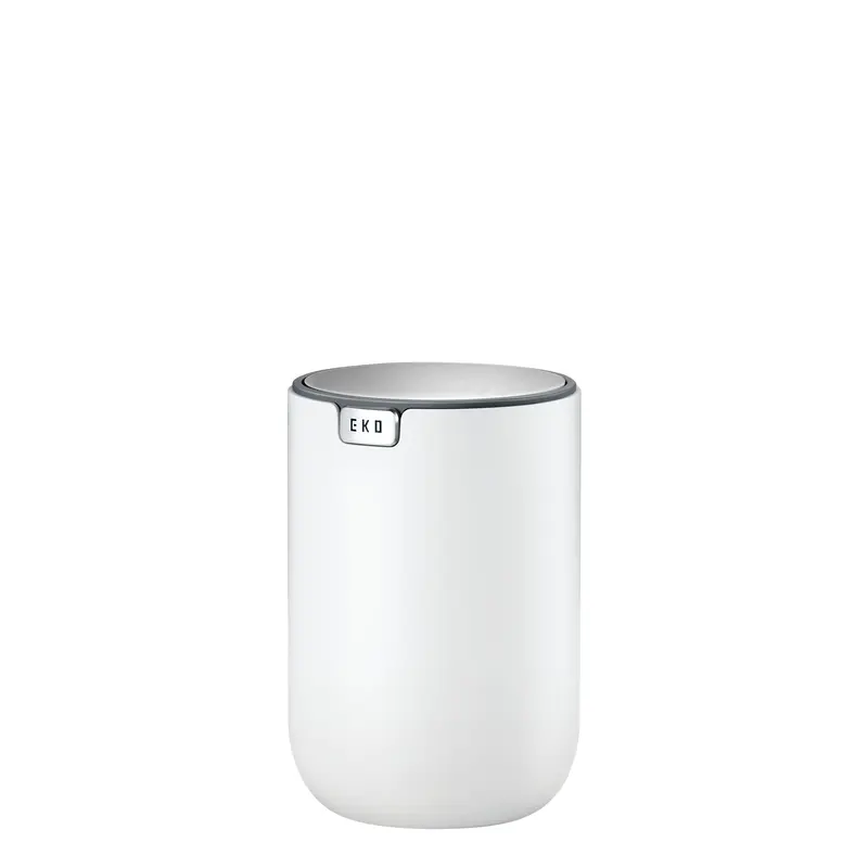 Fandy Minimalist Tabletop Waste Bin – 1.5L White Swing-Top Desktop Can 1
