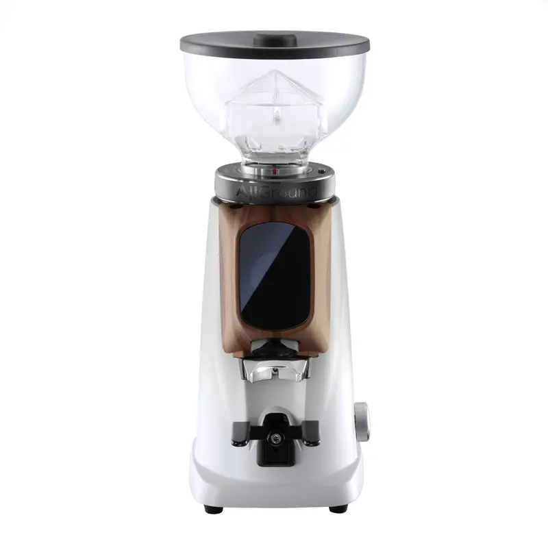 Fiorenzato Allground Home Grinder – White With Walnut Accents 1