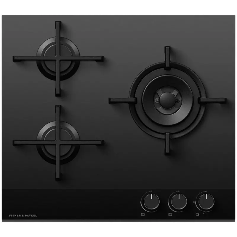 Fisher & Paykel Cg603Dlpgb4 Series 9 60Cm Triple-Burner Gas Cooktop – Black Glass 1