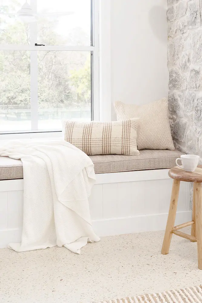 Freya Cotton Throw Blanket In Ivory 1