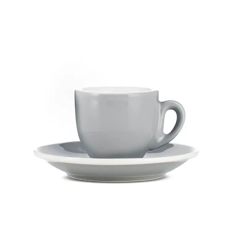 Gray Porcelain Espresso Cup And Saucer – 2 Oz (70 Ml) By Espresso Parts 1