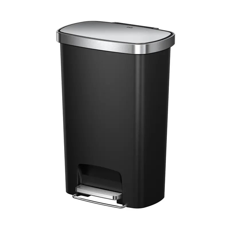 Hana Select 50-Liter (13-Gallon) Resin Step Trash Can – Onyx Black 1