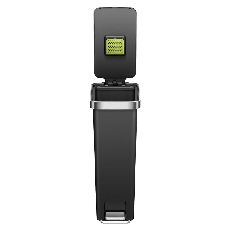 Hana Slim 40L Black Step Trash Can For Kitchen Use 1