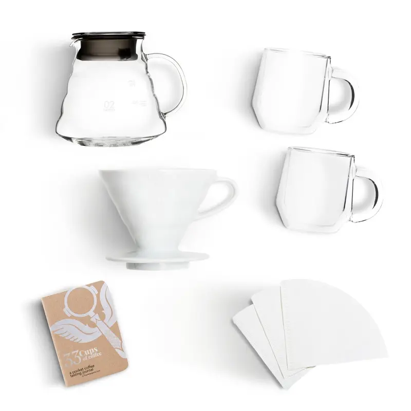 Hario V60-02 Ceramic Pour-Over Coffee Brewing Kit 1