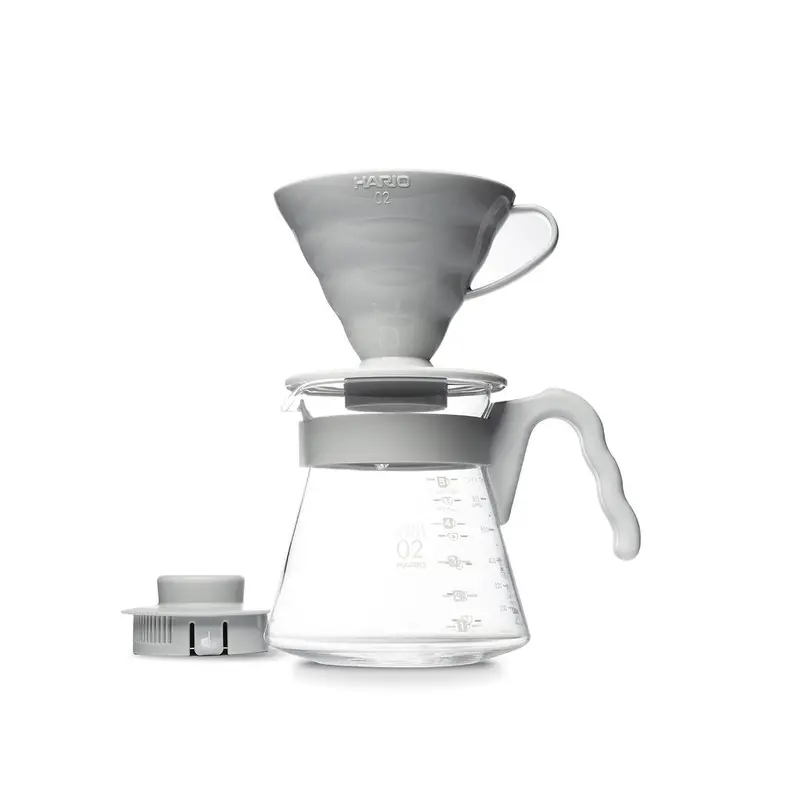 Hario V60 02 Plastic Pour-Over Starter Kit – Light Gray Bundle 1
