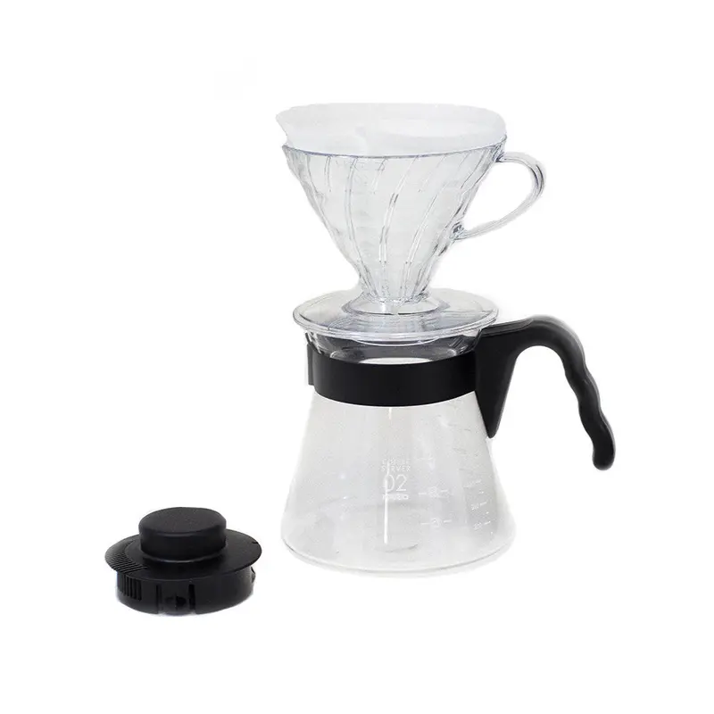 Hario V60 Dripper 02 Black Pour-Over Coffee Starter Kit 1