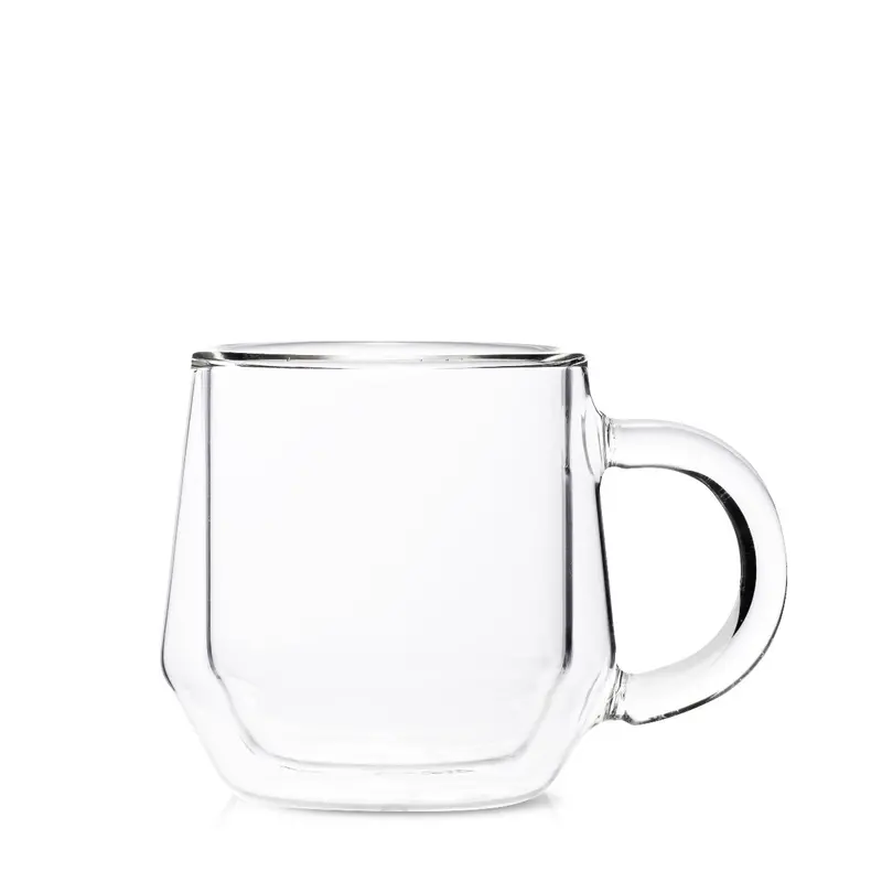 Hearth Double-Wall Clear Glass Mug – 6 Oz (175 Ml), 2-Pack 1