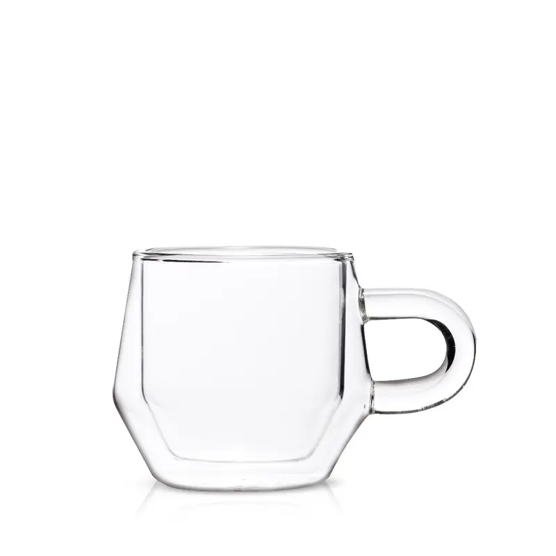 Hearth Double-Wall Glass Mug – 4Oz, Clear, 2-Pack 1