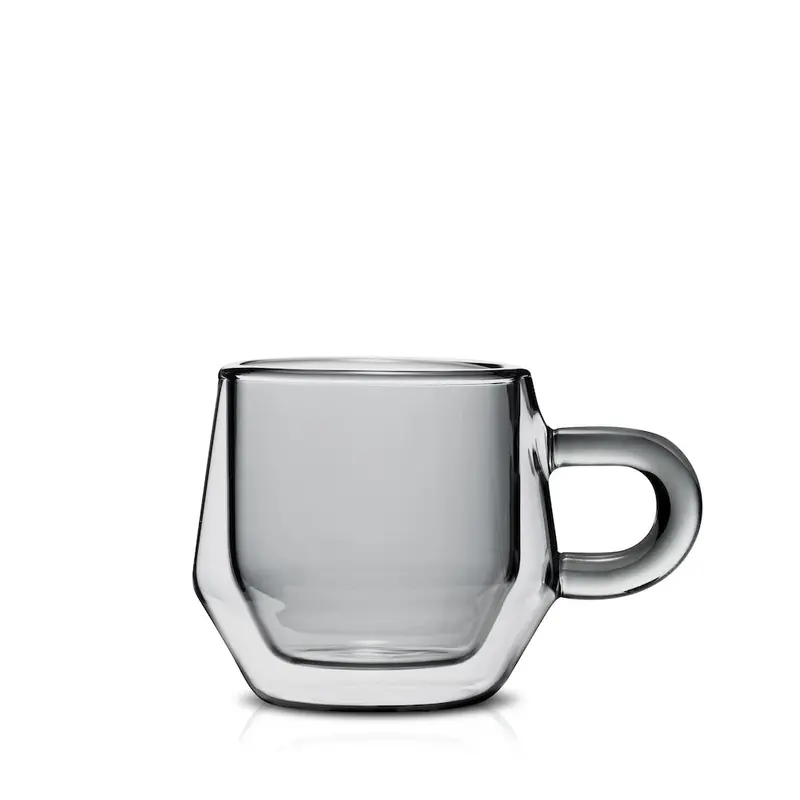 Hearth Double-Wall Glass Mug – 4Oz, Smoke Tint, 2-Pack 1