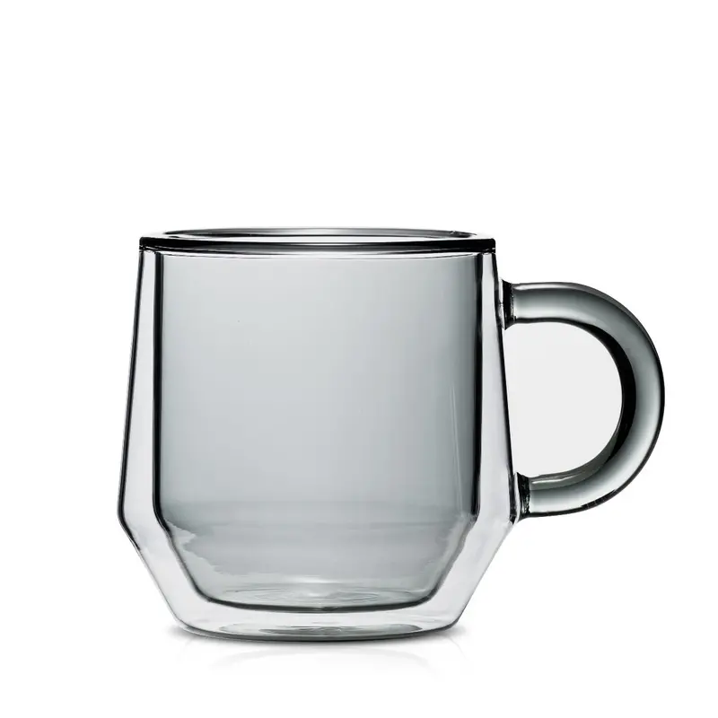 Hearth Double-Wall Glass Mug – 6Oz, Smoke Tint, 2-Pack 1