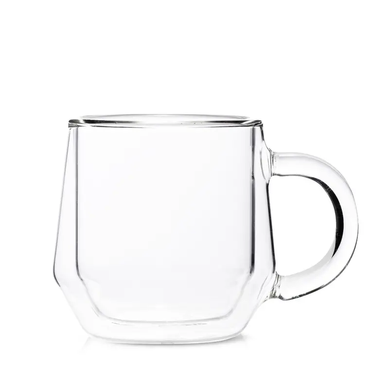 Hearth Double-Wall Glass Mug – 8Oz, Clear, 2-Pack 1