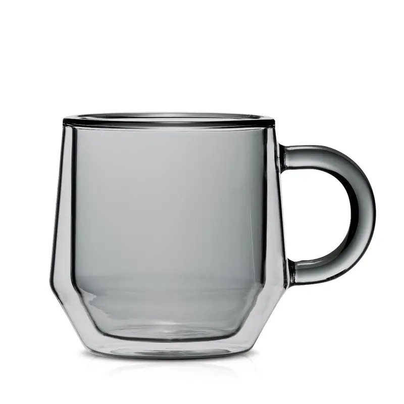 Hearth Double-Wall Glass Mug – 8Oz, Smoke Tint, 2-Pack 1