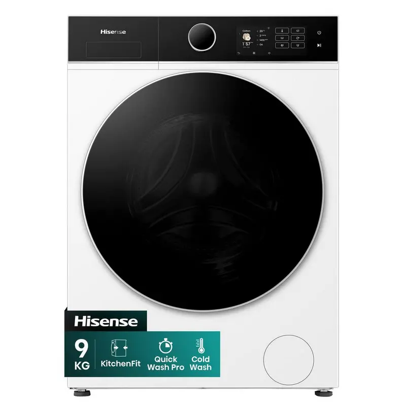 Hisense Wf5I9043Bwfs 9Kg Wifi Washing Machine – Kitchenfit 5I Series, 1400Rpm Spin (White) 1