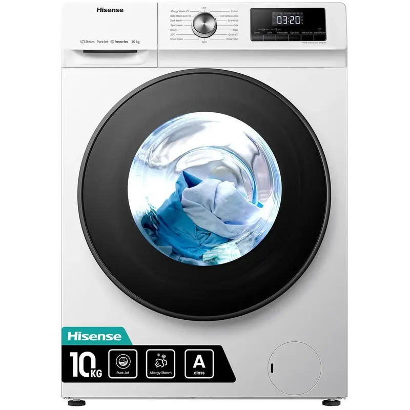 Hisense Wfqa1014Evjm Washing Machine – 10Kg, 1400Rpm, Freestanding, White A-Rated 1