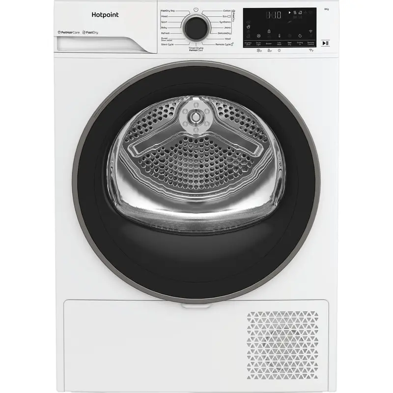 Hotpoint Chd84Mwbsuk 8Kg Fabric Care Heat Pump Dryer – Homewhiz Smart Connectivity, White 1