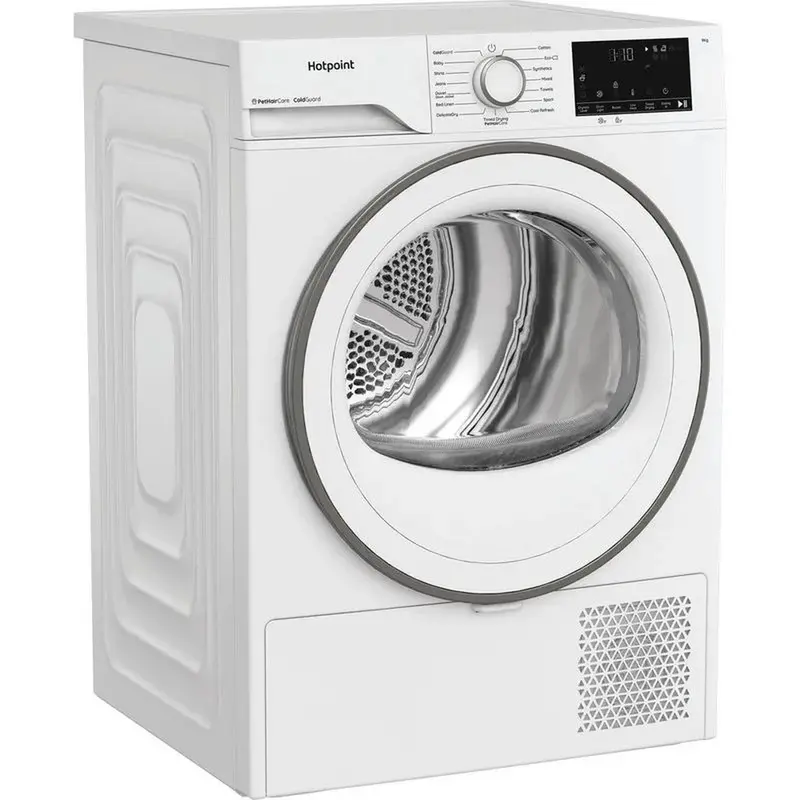 Hotpoint Chd93Mwwsuk 9Kg Freestanding Heat Pump Tumble Dryer – Fabric Care, White 1