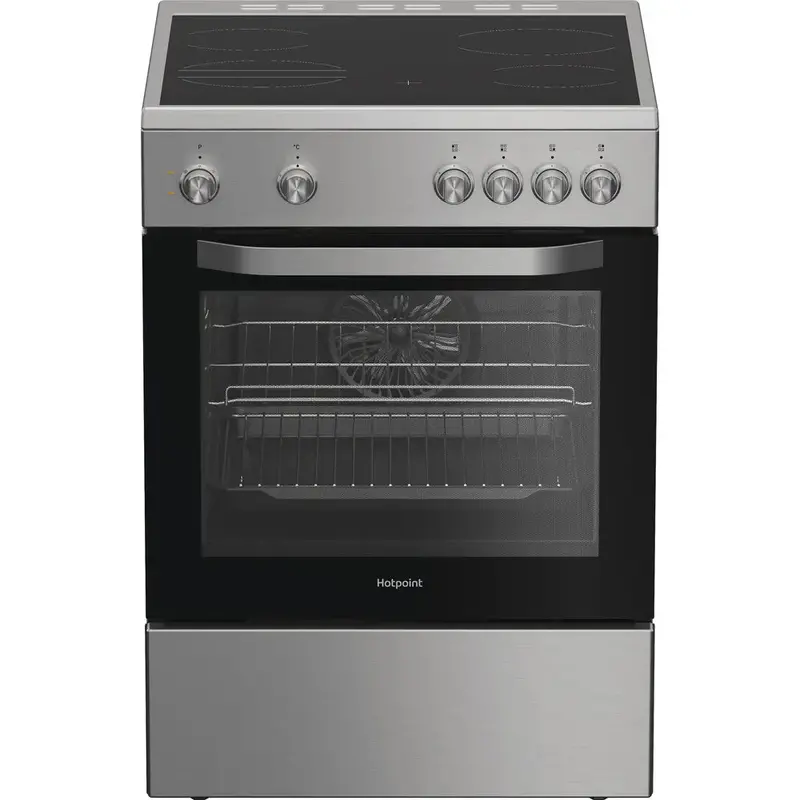 Hotpoint H6V5Kmxuk 60Cm Electric Single Oven Cooker – Ceramic Hob, Stainless Steel 1