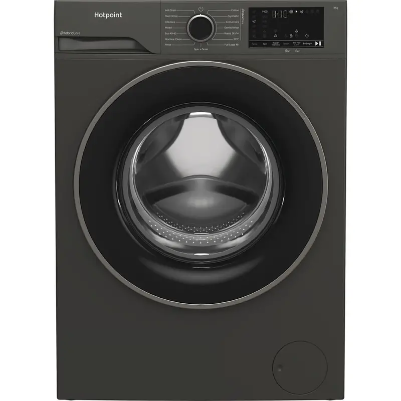 Hotpoint Hb93Gcareuk 9Kg Freestanding Washer – 1400Rpm Spin Speed, Pethaircare, Graphite Grey 1