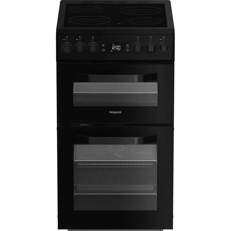 Hotpoint Hde5Vdcb 50Cm Electric Double Oven Cooker – Black Ceramic Hob 1