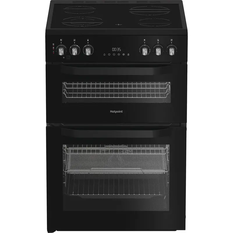 Hotpoint Hde6Vdcasb1 60Cm Electric Double Oven Cooker – Black Induction Hob With Air Fry 1